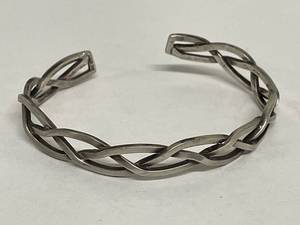 lot 103N image: Elegant Sterling Silver Twisted Cuff Bracelet - 12.87g, Classic Design