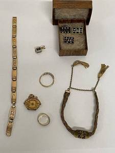 lot 105N image: Vintage Gold-Filled Jewelry Collection Bracelets, Rings, Pendants, Cufflinks