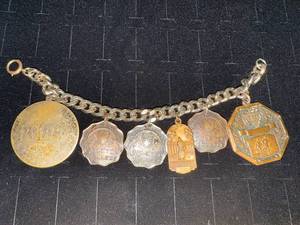 lot 129N image: 1920s Carleton College Charm Bracelet with Sterling Silver Charm