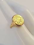 10k Gold Engraved Locket Signet Ring Size 6, 5.33 grams
