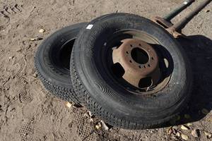 lot 327 image: 2 Bridgestone Dueler LTH LT23580R17 Tires with Dodge 8 Bolt Wheel