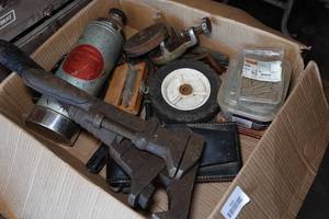 lot 364 image: Tools and Hardware - Antique Wrenches, Sharpening Wheel, Tools