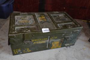 lot 349 image: Vintage Military Metal Mine Crate