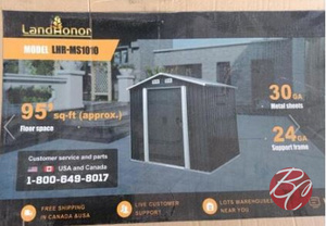 lot 48 image: Galvanized  LHR-MS1010 Apex Roof Metal Shed