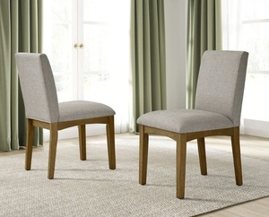 lot 1 image: Thomasville 2-Pack Upholstered Dining Chairs, Fabric & Wood Frame