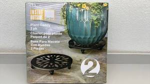 lot 10 image: Inside Outside Garden Steel Plant Caddy 2 Pack with Casters