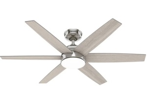 lot 17 image: Hunter 52in Anza Ceiling Fan with Reversible Blades and LED Light Kit