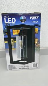 lot 19 image: Feit Electric 14 Inch LED Outdoor Lantern with Dusk to Dawn Sensor