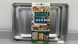 lot 20 image: Nordic Ware Naturals 3-Piece Aluminum Baking Sheet Set