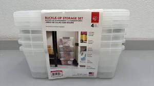 lot 30 image: IRIS 4-Piece Buckle Up Storage Set with Lids