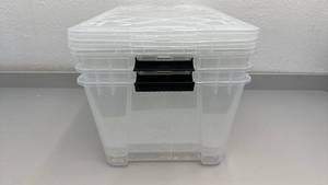lot 36 image: 3 Pack InstaView 45 Quart Greencode Multi-Use Storage Containers