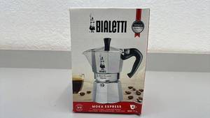 lot 40 image: Bialetti Moka Express 1-Cup Stovetop Espresso Maker in Box