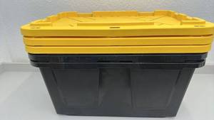 lot 44 image: Set of 3 Greenmade 27-Gallon Heavy-Duty Storage Totes with Lid