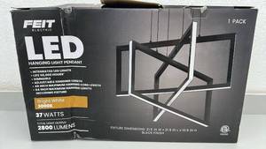 lot 62 image: Feit Electric LED Hanging Light Pendant 21.5 in Black Finish