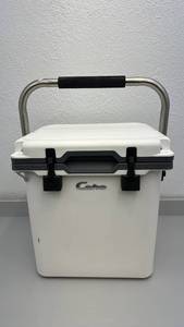 lot 65 image: Coho White Rotomolded Cooler with Handle and Drain Plug