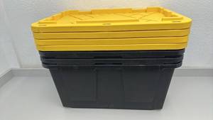 lot 75 image: Set of 4 Greenmade 27-Gallon Storage Totes with Lids