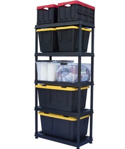 lot 103 image: Greenmade Utility Rack 5-Shelf Black Plastic Storage Shelving Unit