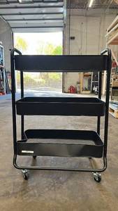 lot 109 image: Neatfreak Extra-Wide Rolling Cart - 3 shelves - Damaged lower shelf