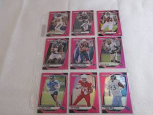 lot 25 image: 9 Panini Pink Prizm Cards...
