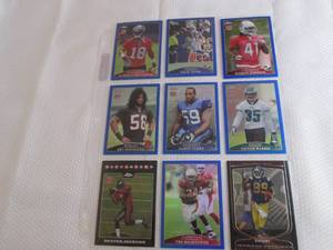lot 26 image: 9 Topps Chrome Blue Refractor Cards...