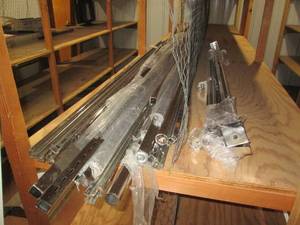 lot 218 image: Bundle of metal retail shelving and...