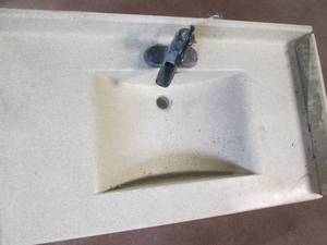 lot 224 image: Single unit Vanity top with sink ap...