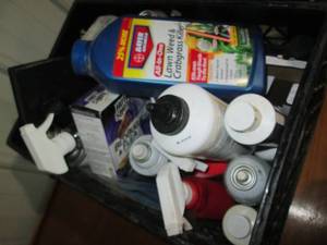 lot 240 image: Milk crate loaded with misc househo...