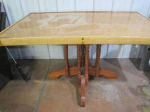 lot 242 image: Interesting vintage wood table with...