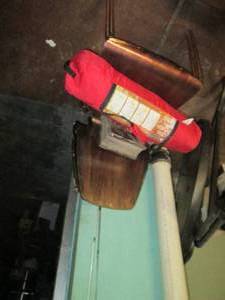 lot 264 image: Pair of vintage chairs, glass block...