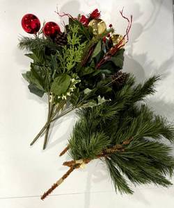lot 74 image: Christmas Greenery Picks & Sprays  6 Pieces