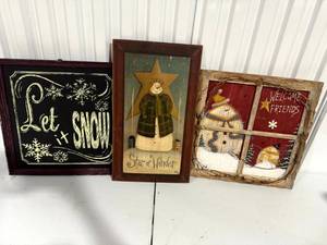 lot 38 image: Winter Wall Art Trio