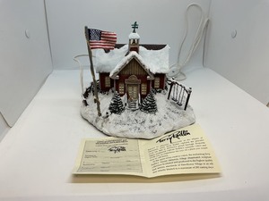 lot 183 image: Terry Redlin Winter Red Schoolhouse Sculpture with Light