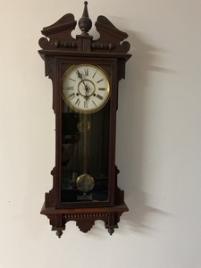 Waterbury Wall Clock With Pendulum and Roman Numerals