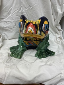 Hand-Painted Talavera Ceramic Frog Planter