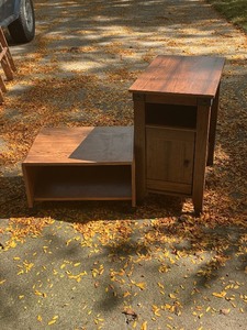 lot 37 image: Wooden Side Table and Open Shelf Unit