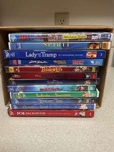 lot 65 image: 12 Sealed Disney and Animated Blu-Ray and DVD Movies