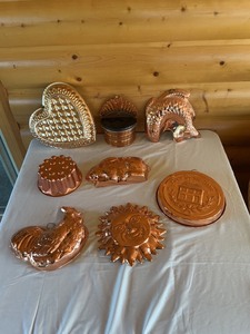 lot 91 image: Copper Decorative Molds in Various Designs