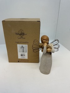 lot 157 image: Willow Tree Angel of Friendship Wood and Resin Figurine with Box