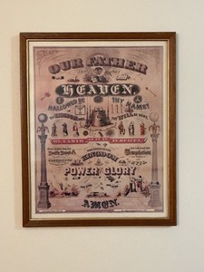 lot 174 image: Framed Print of Our Father Prayer with Masonic Symbols, Dated 1884