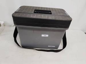 lot 43 image: Craftsman Plastic Tool Box with Removable Trays and Shoulder Strap