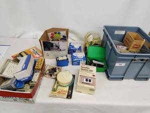 lot 46 image: Large Assortment of Electrical Parts, Outlets, and Lamp Components