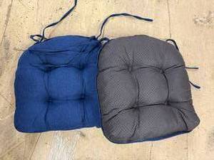 lot 32 image: 6x Dark Blue Seat Cushions with non slipbacks