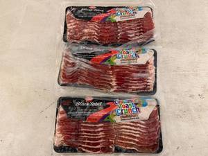 lot 156 image: 3x 12oz Hormel Black Label Bacon-Rub Cinnamon Toast Crunch