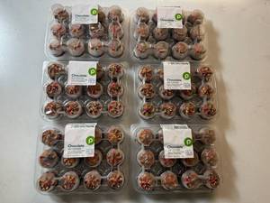 CC. 6x 12ct Frozen Chocolate Mini Cupcakes-Best By 12/23/2025