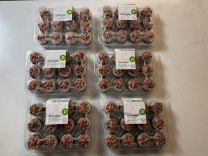 lot 61 image: CC. 6x 12ct Frozen Chocolate Mini Cupcakes-Best By 12232025
