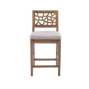 lot 4 image: Crackle Pattern Barstool with Upholstered Seat