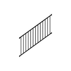 lot 10 image: Westbury Tuscany 6 ft x 36 in Aluminum Stair Railing Kit Black Fine Texture