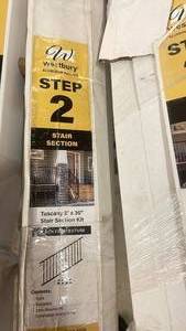 lot 11 image: Westbury Tuscany 6 ft x 36 in Aluminum Stair Railing Kit Black Fine Texture