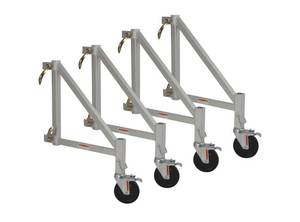 lot 15 image: Set of 4 Metaltech 14 Inch Jobsite Series Outriggers with Casters