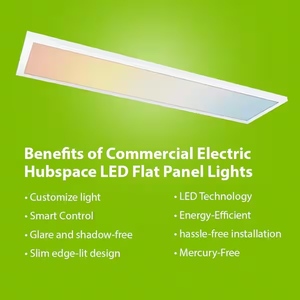 lot 20 image: Commercial Electric Hubspace 1x4 LED Flat Panel Light Kit